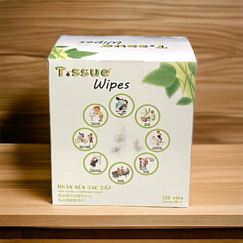 Khăn nén cao cấp T.ssue hộp 200 viên